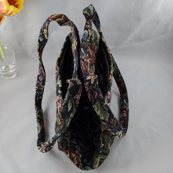 Vintage Handmade Womens Upholstery Folding Velcro Zip Shoulder Bag - Picture 8 of 8